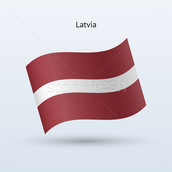 Stock fotó: Lettország · zászló · integet · űrlap · szürke · felirat