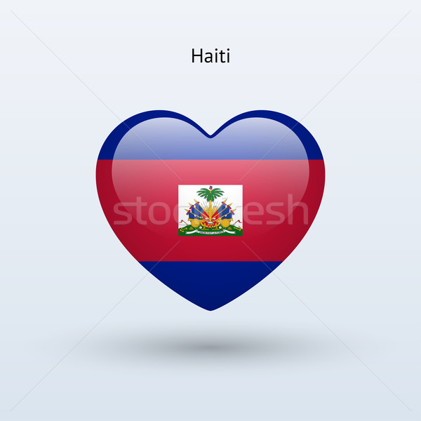 Liefde Haïti symbool hart vlag icon Stockfoto © tkacchuk