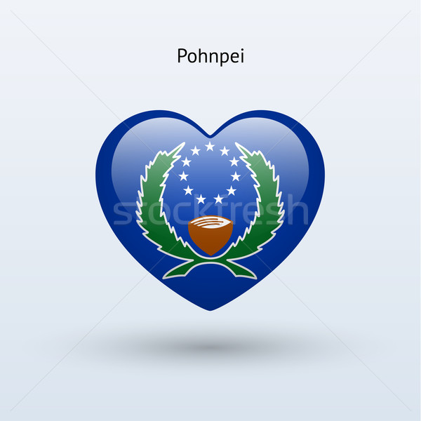 Love Pohnpei symbol. Heart flag icon. Stock photo © tkacchuk