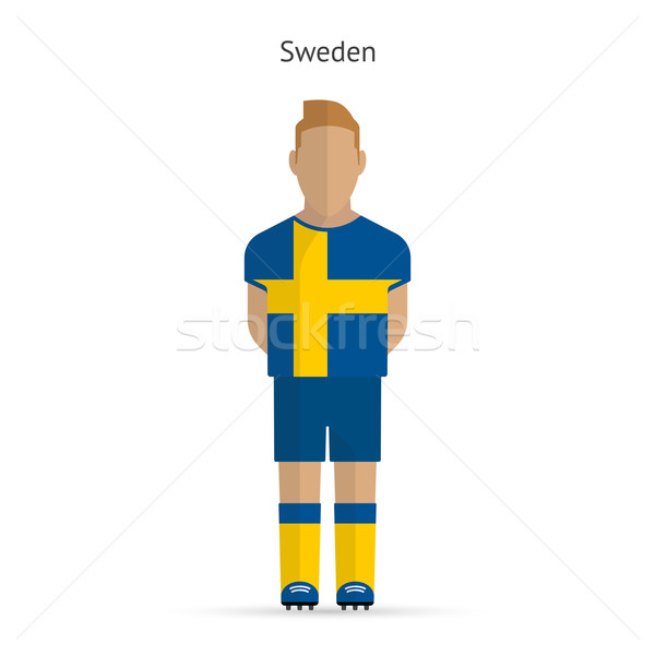 Stockfoto: Zweden · voetballer · voetbal · uniform · abstract · fitness