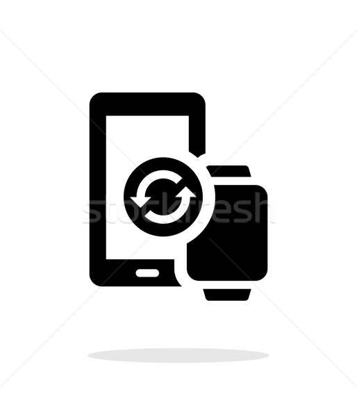 Smart watch with phone synchronization simple icon on white background. Stock photo © tkacchuk