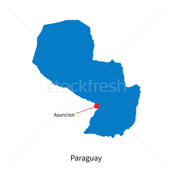 Detailed vector map of Paraguay and capital city Asuncion Stock photo © tkacchuk