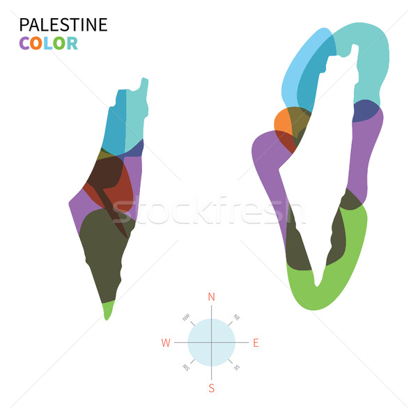 Abstract vector color map of Palestine with transparent paint effect. Stock photo © tkacchuk