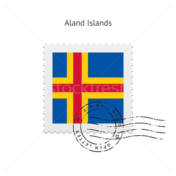 Aland Islands Flag Postage Stamp Vector Illustration C Tkacchuk Stockfresh