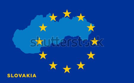 Flag of European Union with Spain on background Stock photo © tkacchuk