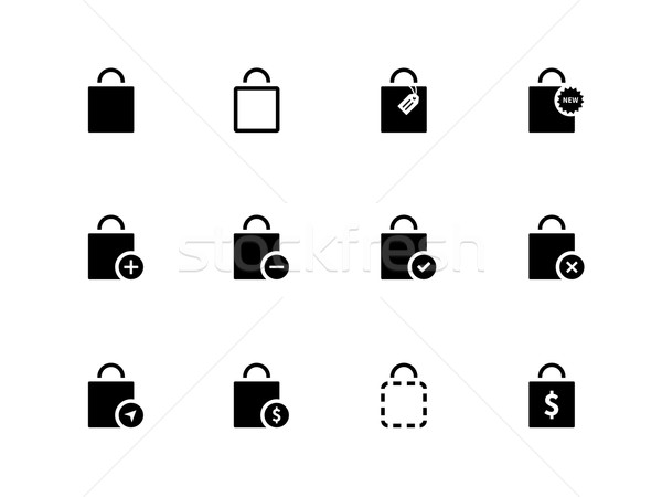 Shopping bag icons on white background. Stock photo © tkacchuk