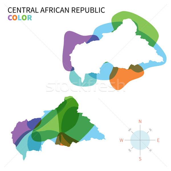 Stock photo: Abstract vector color map of Central African Republic with transparent paint effect.