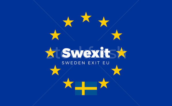 Flag of Sweden on European Union. Swexit - Sweden Exit EU Europe Stock photo © tkacchuk