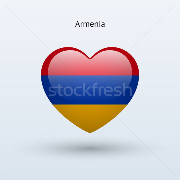 Love Armenia symbol. Heart flag icon. Stock photo © tkacchuk