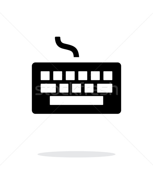 Wired keyboard icon on white background. Stock photo © tkacchuk