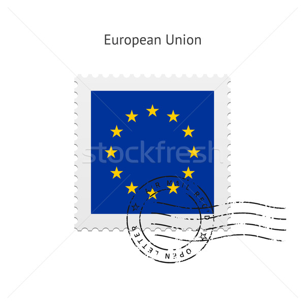 European Union Flag Postage Stamp. Stock photo © tkacchuk