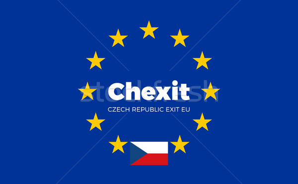 Flag of Czech Republic on European Union. Chexit - Czech Republi Stock photo © tkacchuk