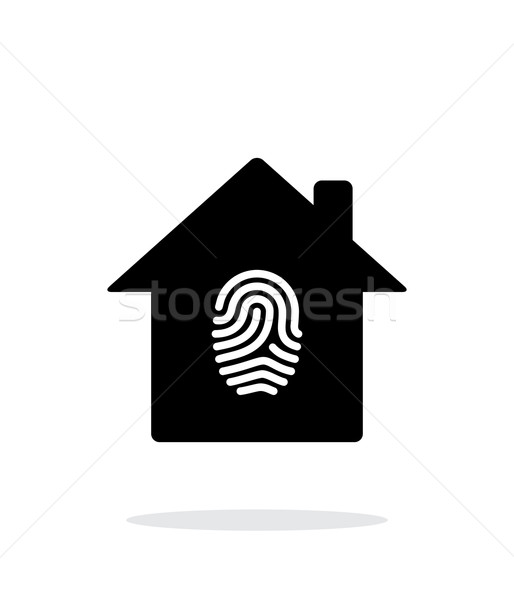 Fingerprint home secure icon on white background. Stock photo © tkacchuk