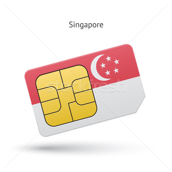 Singapore mobile phone sim card with flag. Stock photo © tkacchuk