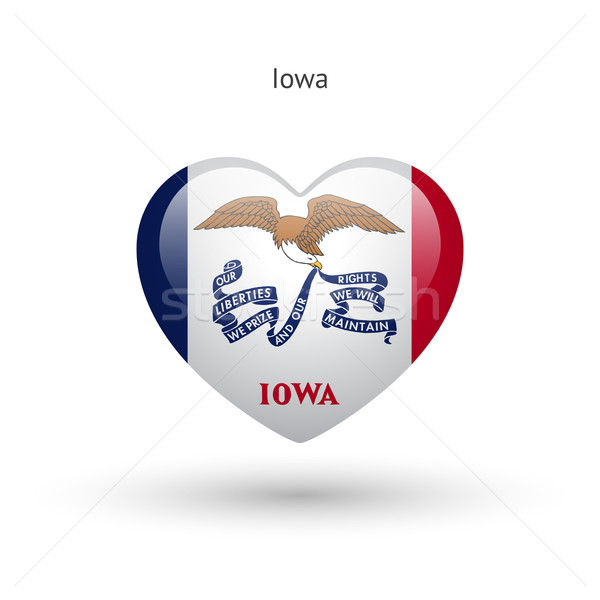 Love Iowa state symbol. Heart flag icon. Stock photo © tkacchuk