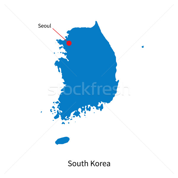 Detailed vector map of South Korea and capital city Seoul Stock photo © tkacchuk