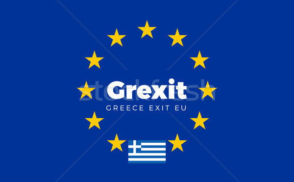 Flag of Greece on European Union. Grexit - Greece Exit EU Europe Stock photo © tkacchuk