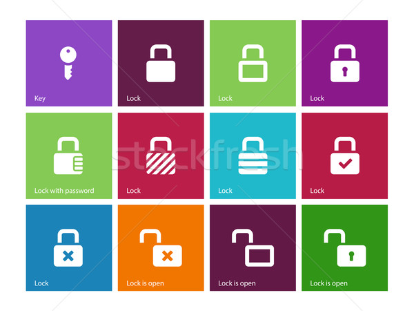 Locks icons on color background. Stock photo © tkacchuk