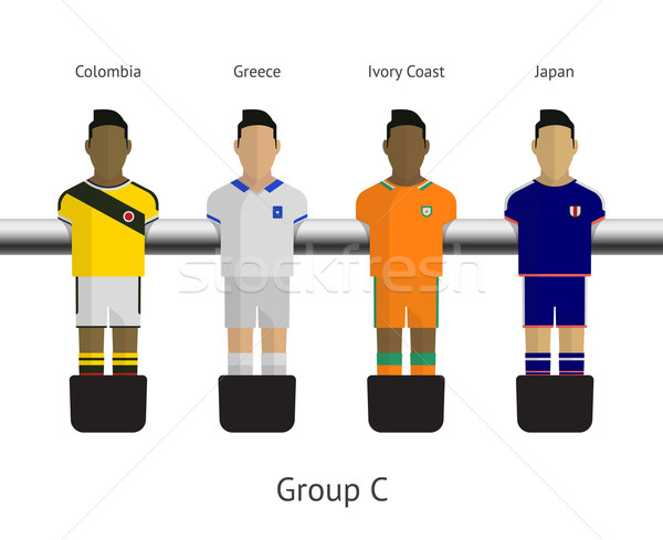 Table football, soccer players. Group C - Colombia, Greece, Ivory Coast, Japan Stock photo © tkacchuk