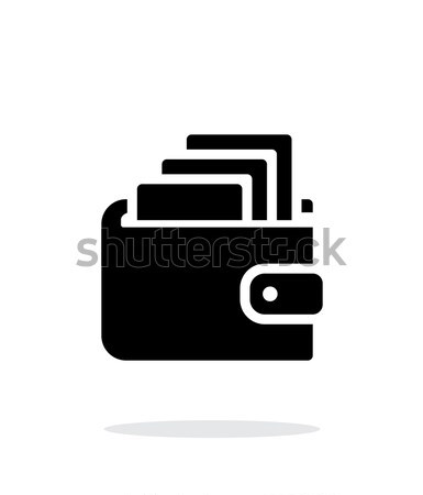 Stock photo: Wallet with cash icon on white background.