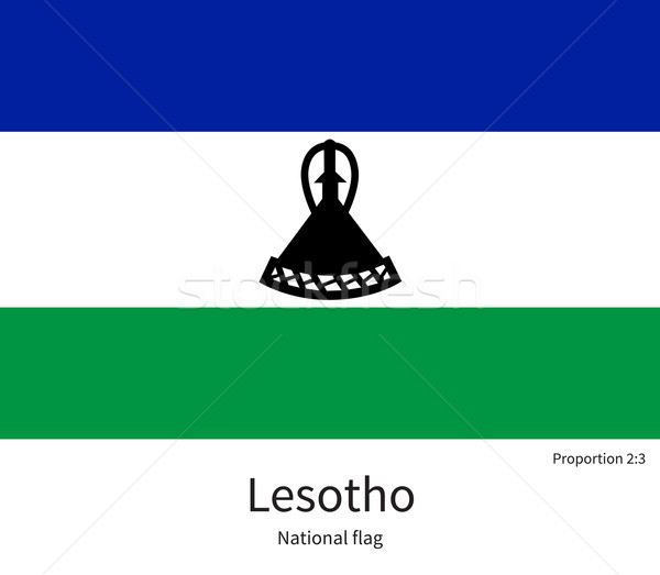 Stock foto: Flagge · Lesotho · korrigieren · Element · Farben · Bildung