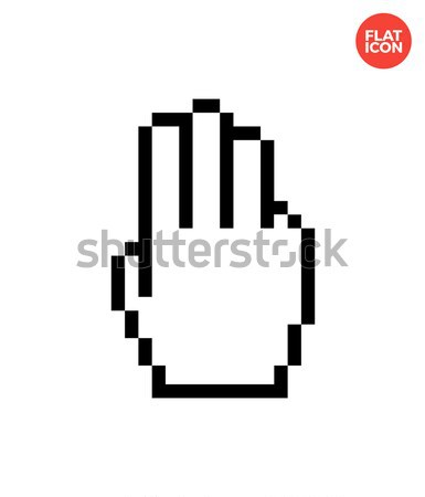 два пальцы Пиксели стороны курсор икона Сток-фото © tkacchuk