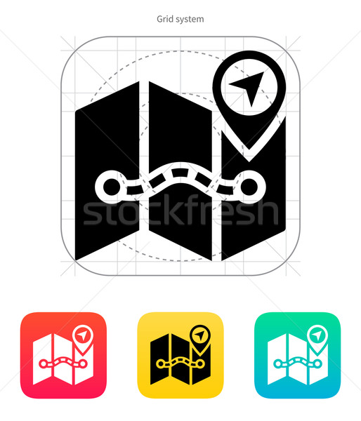 Map icon with Pin Pointer. Vector illustration. Stock photo © tkacchuk