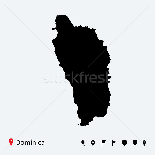 Alto detalhado vetor mapa Dominica navegação Foto stock © tkacchuk