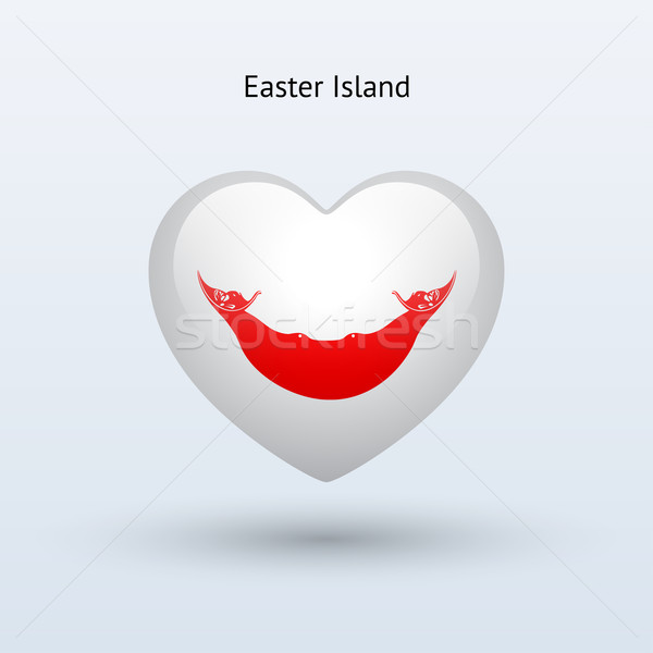 Amore Isola di Pasqua simbolo cuore bandiera icona Foto d'archivio © tkacchuk