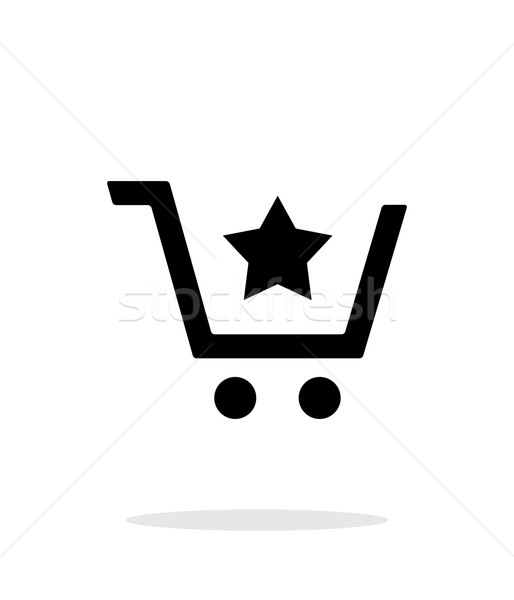 Stock photo: Shopping cart with favorites item simple icon on white background.