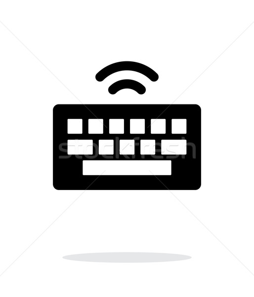 Stock photo: Wireless keyboard icon on white background.