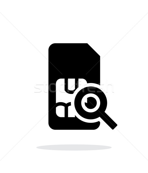 SIM card search simple icon on white background. Stock photo © tkacchuk