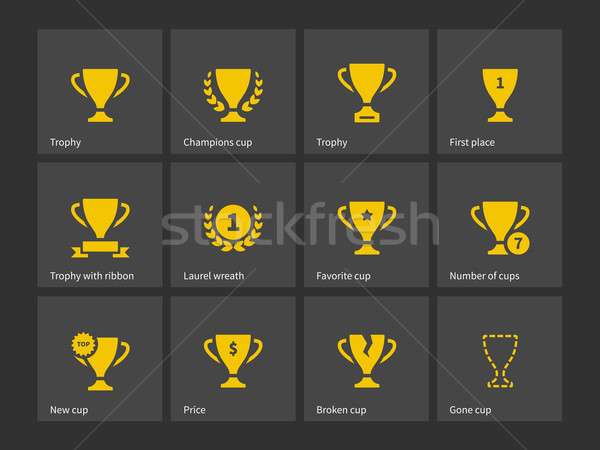 Stock photo: Champions trophy icons.