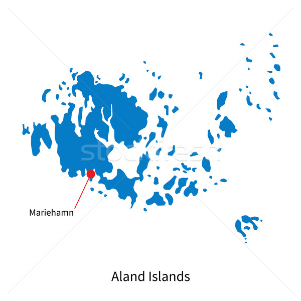 Stock photo: Detailed vector map of Aland Islands and capital city Mariehamn