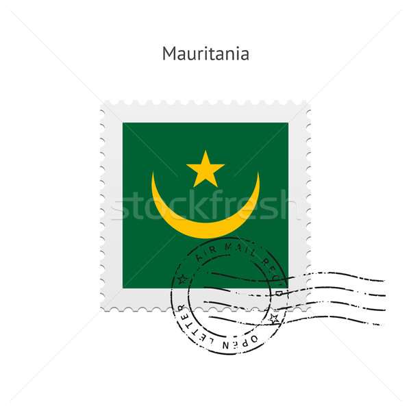Мавритания флаг почтовая марка белый знак письме Сток-фото © tkacchuk