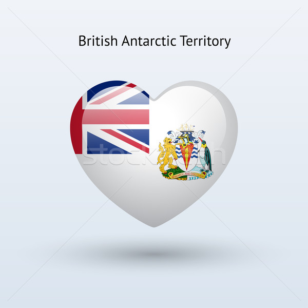 Love British Antarctic Territory symbol. Heart flag icon. Stock photo © tkacchuk