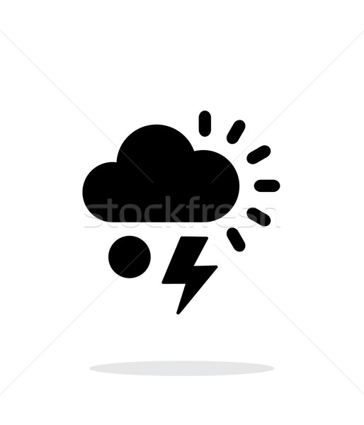 Foudre météorologiques simple icône blanche ciel [[stock_photo]] © tkacchuk