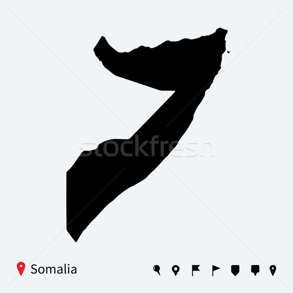 [[stock_photo]]: élevé · détaillée · vecteur · carte · Somalie · navigation