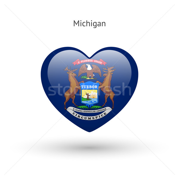 Love Michigan state symbol. Heart flag icon. Stock photo © tkacchuk