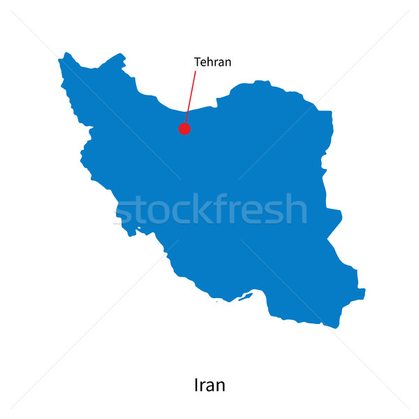 Detailed vector map of Iran and capital city Tehran Stock photo © tkacchuk