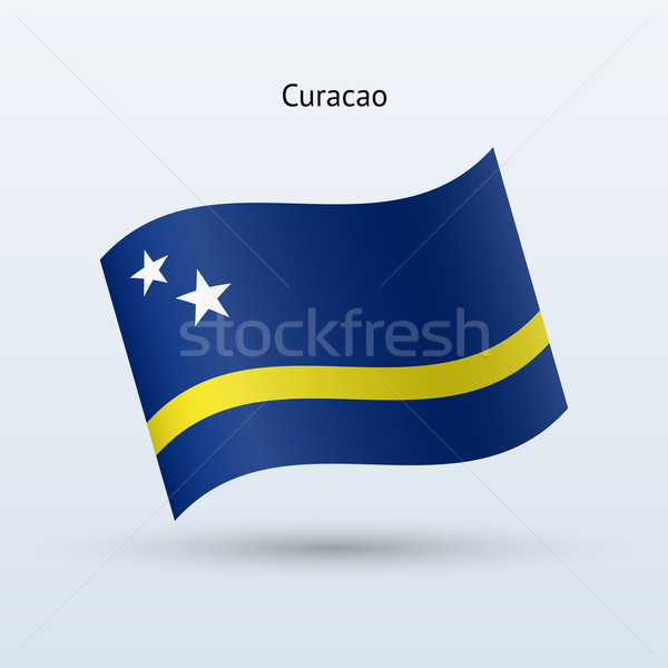 Curacao flag waving form. Vector illustration. Stock photo © tkacchuk
