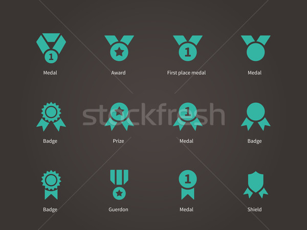 Stock photo: Victory, medals, awards, icons.