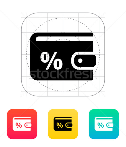 Stockfoto: Portemonnee · percentage · icon · witte · geld · ontwerp