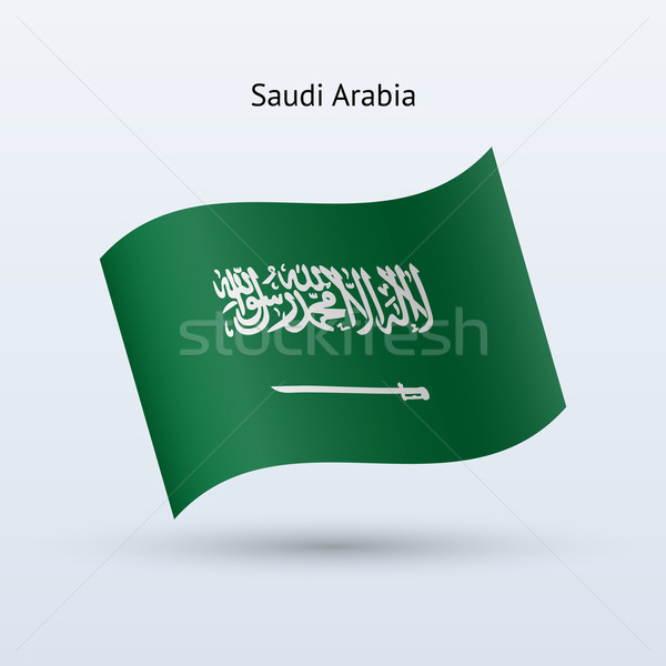 Foto stock: Arábia · Saudita · bandeira · forma · cinza · assinar