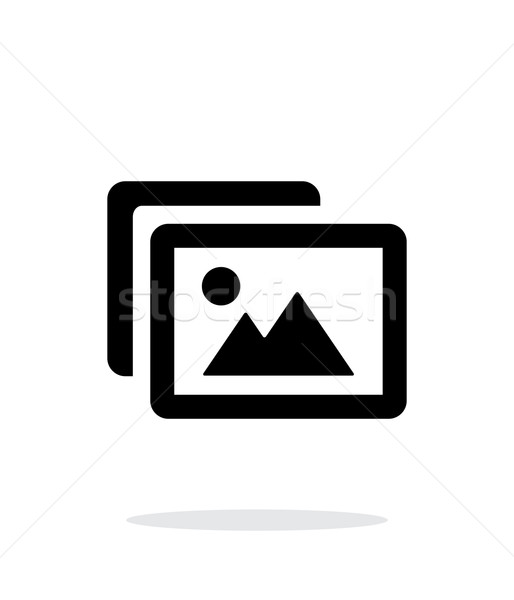 Stock photo: Photographs pictures icon on white background.