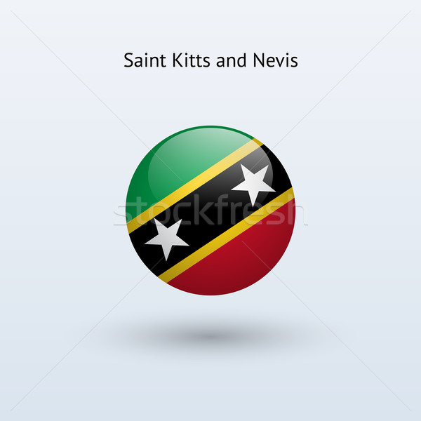 Saint Kitts and Nevis round flag. Stock photo © tkacchuk