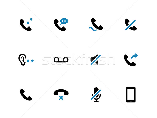 Mobile phone handset duotone icons on white background. Stock photo © tkacchuk