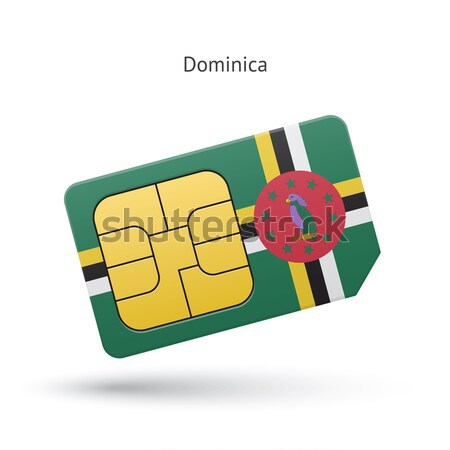 Credit card with Dominica flag background for bank, presentations and business. Isolated on white Stock photo © tkacchuk