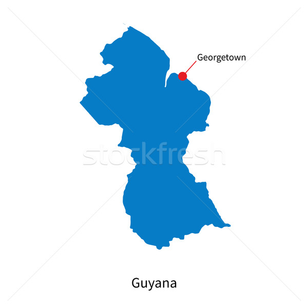 Detailed vector map of Guyana and capital city Georgetown Stock photo © tkacchuk