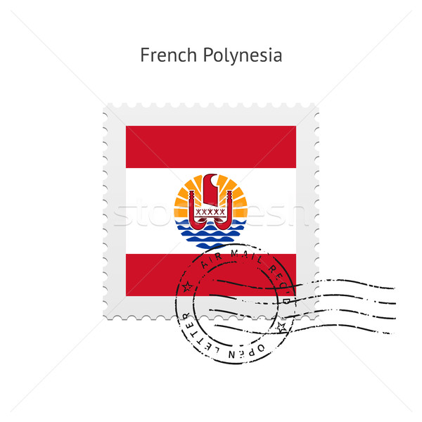 Fransız polinezya bayrak beyaz imzalamak Stok fotoğraf © tkacchuk